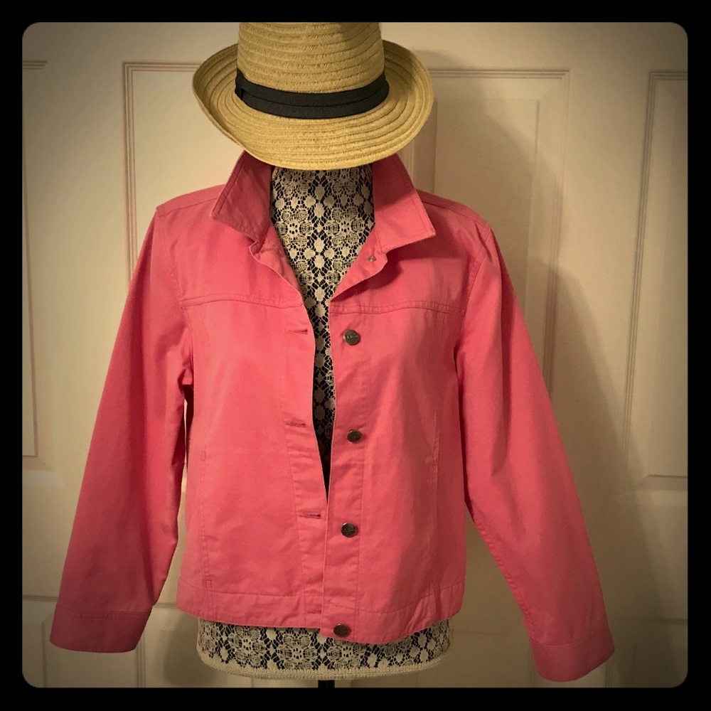 LLBean pink jean jacket